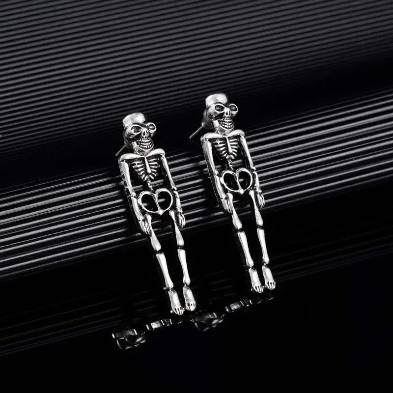 New Halloween Skull Skeleton Drop Earrings for Women Fashion Trend Gothic Jewelry Gift Hip Hop Rock Cool Dropped Earrings Men - Charlie Dolly