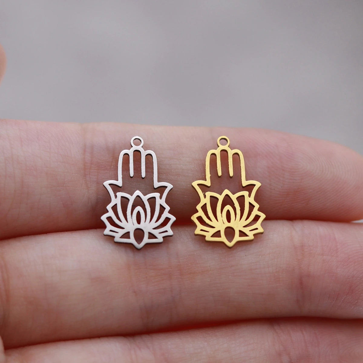 3pcs Glasses Charms DIY Earring Necklace Bracelet Unicycle Love House Hamsa Hand Lotus Flower Pendant For Jewelry Making