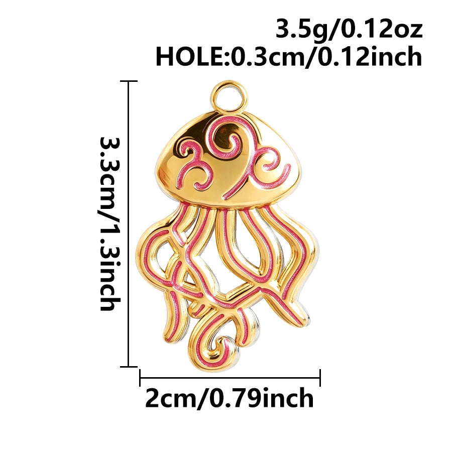 3/8Pcs Boho Summer Marine Sea Animal Starfish Turtle Pendant Jewelry Making Enamel Lizard Gecko Butterfly Colgantes Wholesale