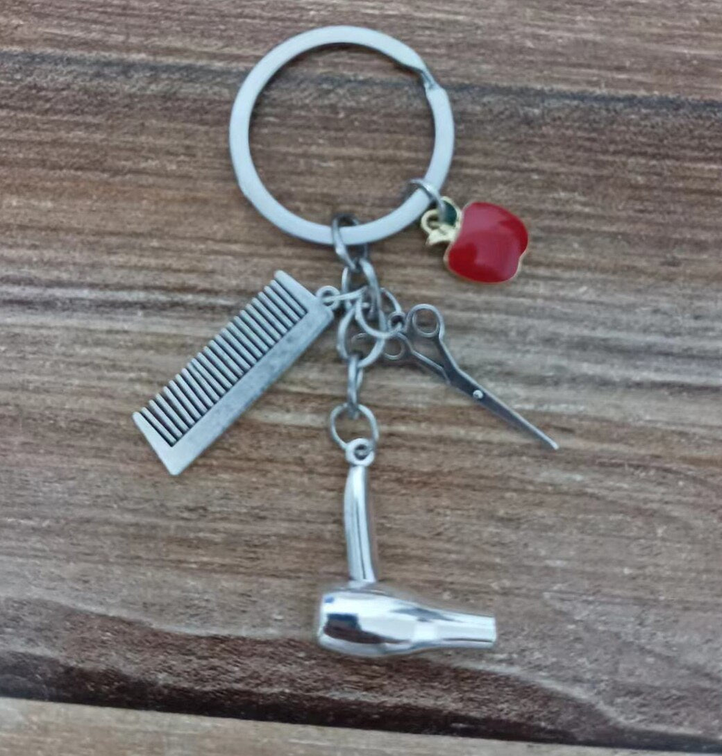 Charm Keychain Hairdresser Gift Comb Scissors Hair Dryer Car Interior Pendant Jewelry Gift Personality Keychain Personality - Charlie Dolly