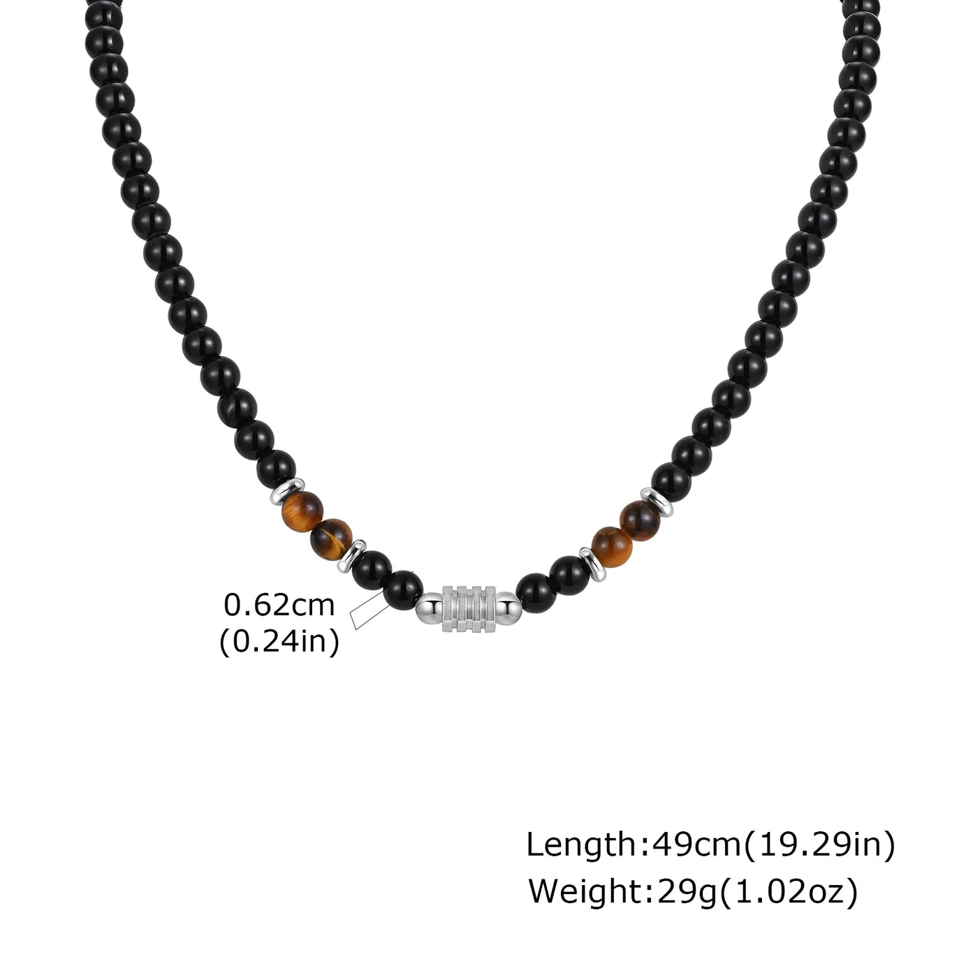 Natural Stone Unisex Beaded Necklace