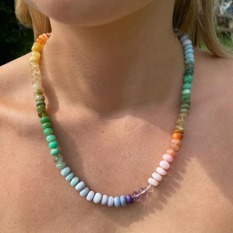 natural stone beaded Kunzite gold-plated bead collar freshwater accents large baroque pearl focal Hook fastening necklace women - Charlie Dolly