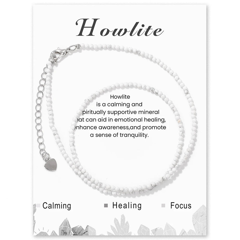 2mm Gemstone Beaded Boho Necklace