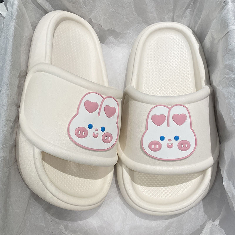 Cute Rabbit Slippers Women Indoor Home Bathroom Anti-slip Slides Shoes Soft Sole Beach Summer Sandals Women Slippers - Charlie Dolly