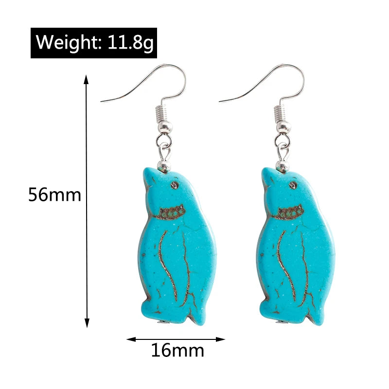 Boho Vintage Turquoise Water Drop Stud Earrings for Women Star Heart Flower Tribe Earring Statement Valentine Day Gift Jewelry