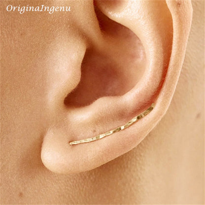 925 Silver Grillz Piercing Earrings Jewelry Ear Cuff Charm Handmade Hammered Gold Filled Brincos Earrings For Women Oorbellen