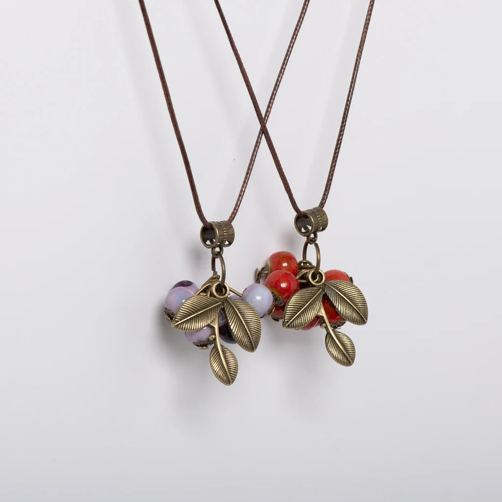 Fruit Ceramic Bead Long Necklace Jewelry
