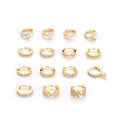1Piece Plate Stainless Steel Earrings for Women Jewelry 2022 Zircon Star Round Leaf Piercing Stud Earrings for Teens - Charlie Dolly
