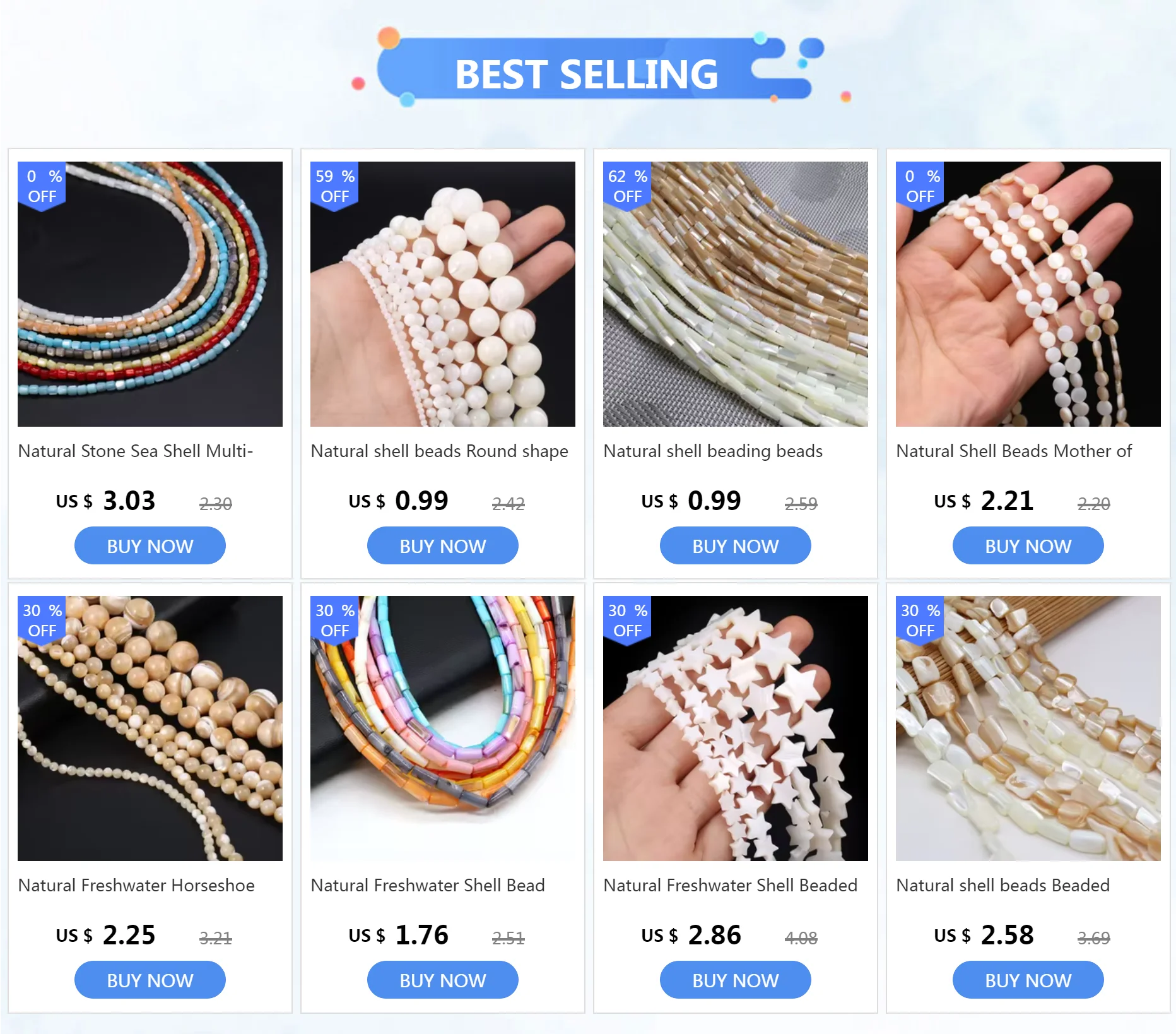 Natural Stone Sea Shell Multi-color Loosely Spaced Beads Can Be Used For DIY Bracelets, Necklaces, Earrings, Jewelry Making