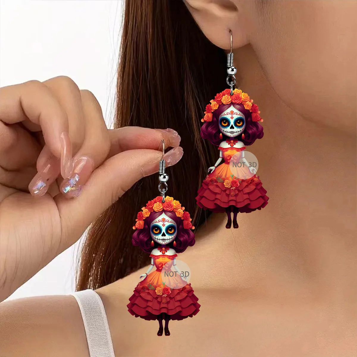 Fashion Acrylic Gothic Earrings Halloween & Day of the Dead Gifts Unique Fashion Accessories Suitable for Personality - Charlie Dolly