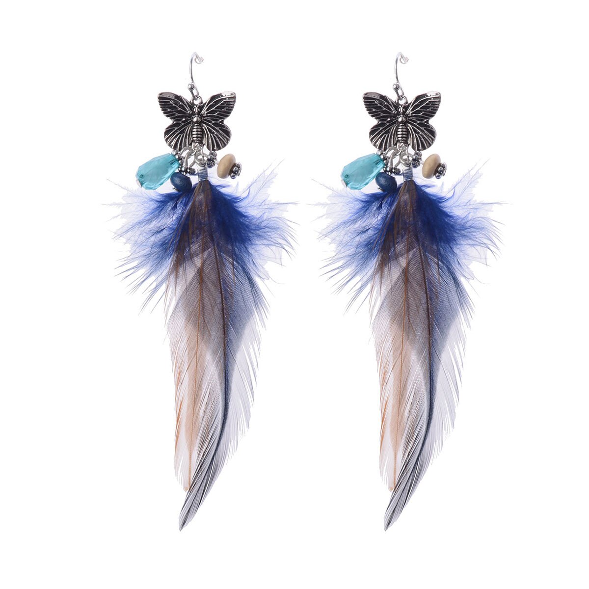 Bohemian Gold Color Long Alloy Tassel Earrings Women Kolczyki Vintage Wood Beads Feather Statement Earrings Fashion Jewelry 2019 - Charlie Dolly