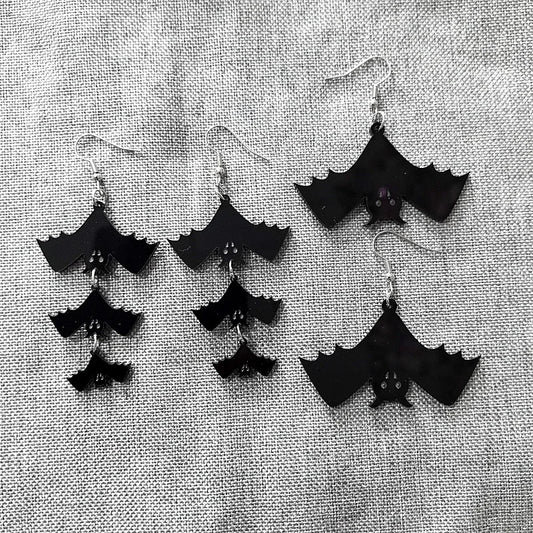 2024 New Skeleton Pumpkins Halloween Earrings Women Hallowmas Costume Cosplay Skull Heart Axe Black Bat Acrylic Drop Earring