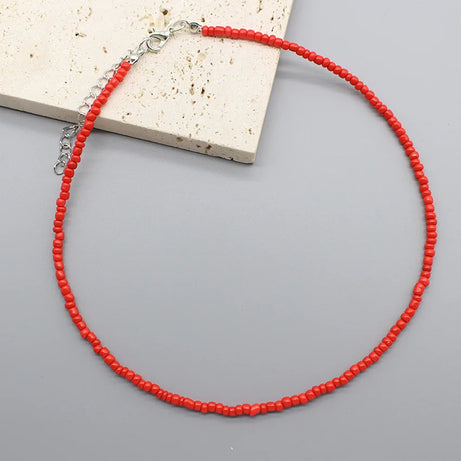 Handmade Seed Bead Colorful Boho Choker Necklace