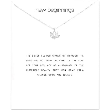 Minimalist Lotus Flower Pendant, Silver Anniversary Gift Necklace