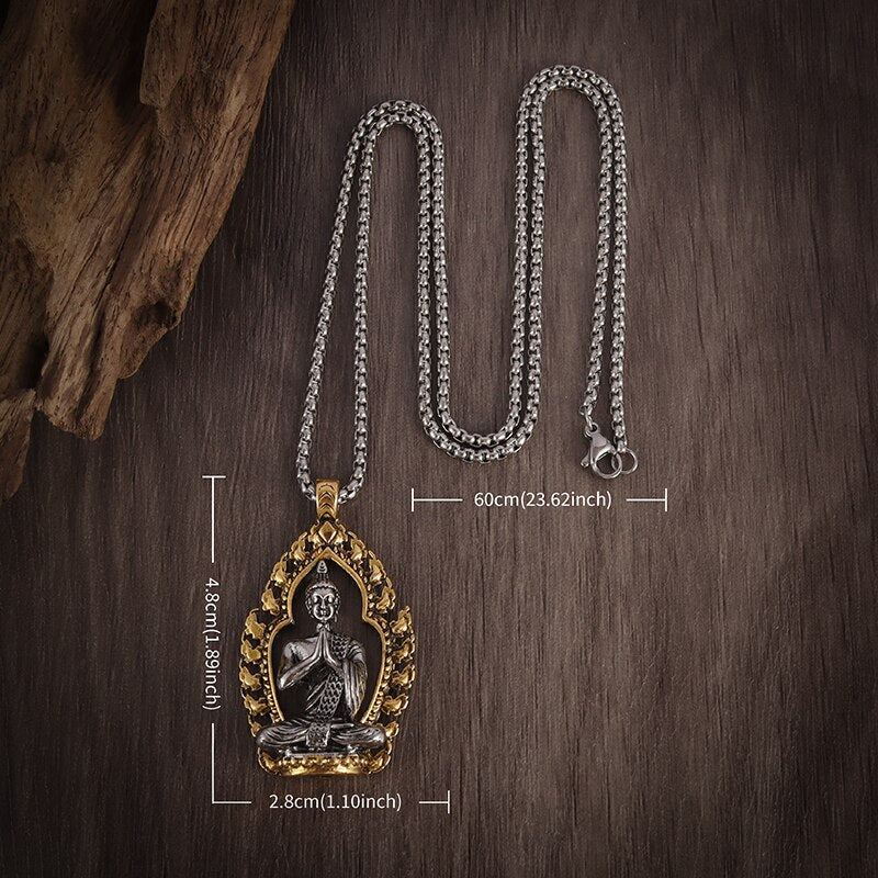 Classic Vintage Buddhist Buddha Pendant Necklace for Men Women Trendy Street Party Amulet Jewelry Gift - Charlie Dolly