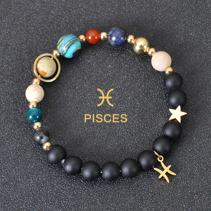 Zodiac Bracelets for Women 12 Constellations Crystal Stone Bracelet for Birthday Zodiac Gifts Constellation Charm Bracelet
