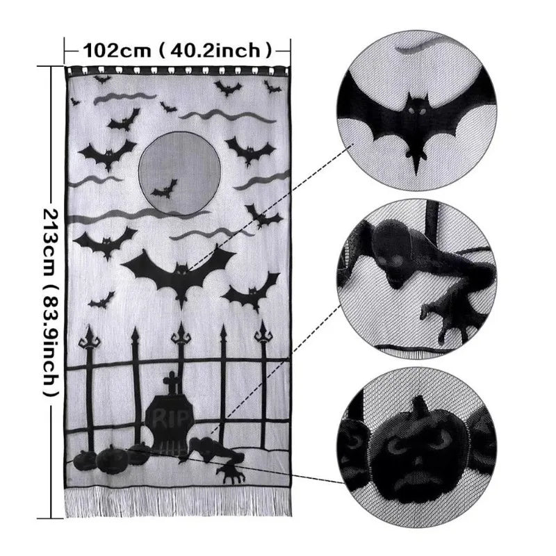 Halloween Tablecloths Spider Web Mantel Towel Bat Spider Table Flag Lampshade Table Decoration Halloween Home Decor Sets - Charlie Dolly