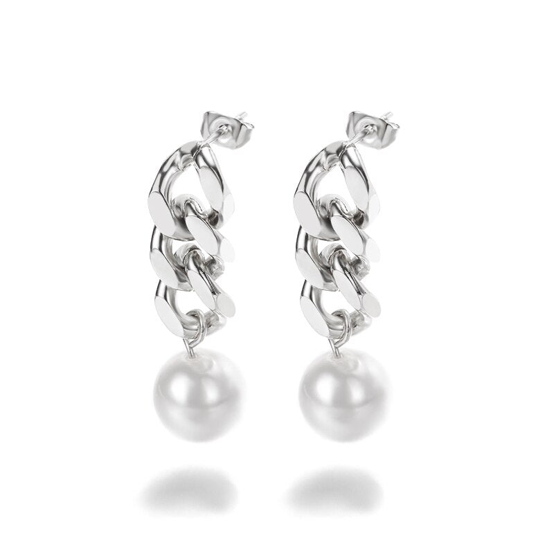 Imitation Pearl Earrings Women Fashion Snowflake Crystal Earrings Charm Zircon Jewelry Cute Earrings Best Choice for Couple Gift - Charlie Dolly