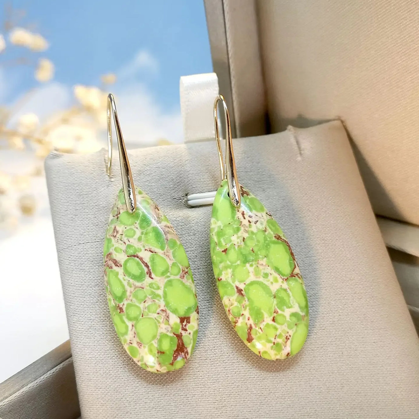 Bohemian Emperor Stone Droplet Pendant Earrings Natural Stone Jewelry Earrings for Women Vintage Luxury Boho Earring Jewelry - Charlie Dolly