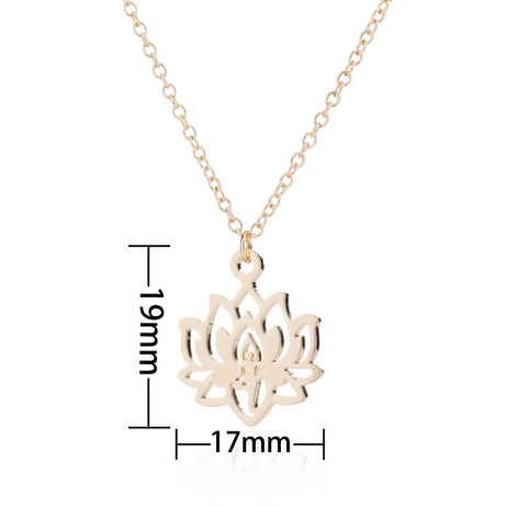 Unalome Lotus Pendant, Stainless Steel Yoga Sacred Path Necklace
