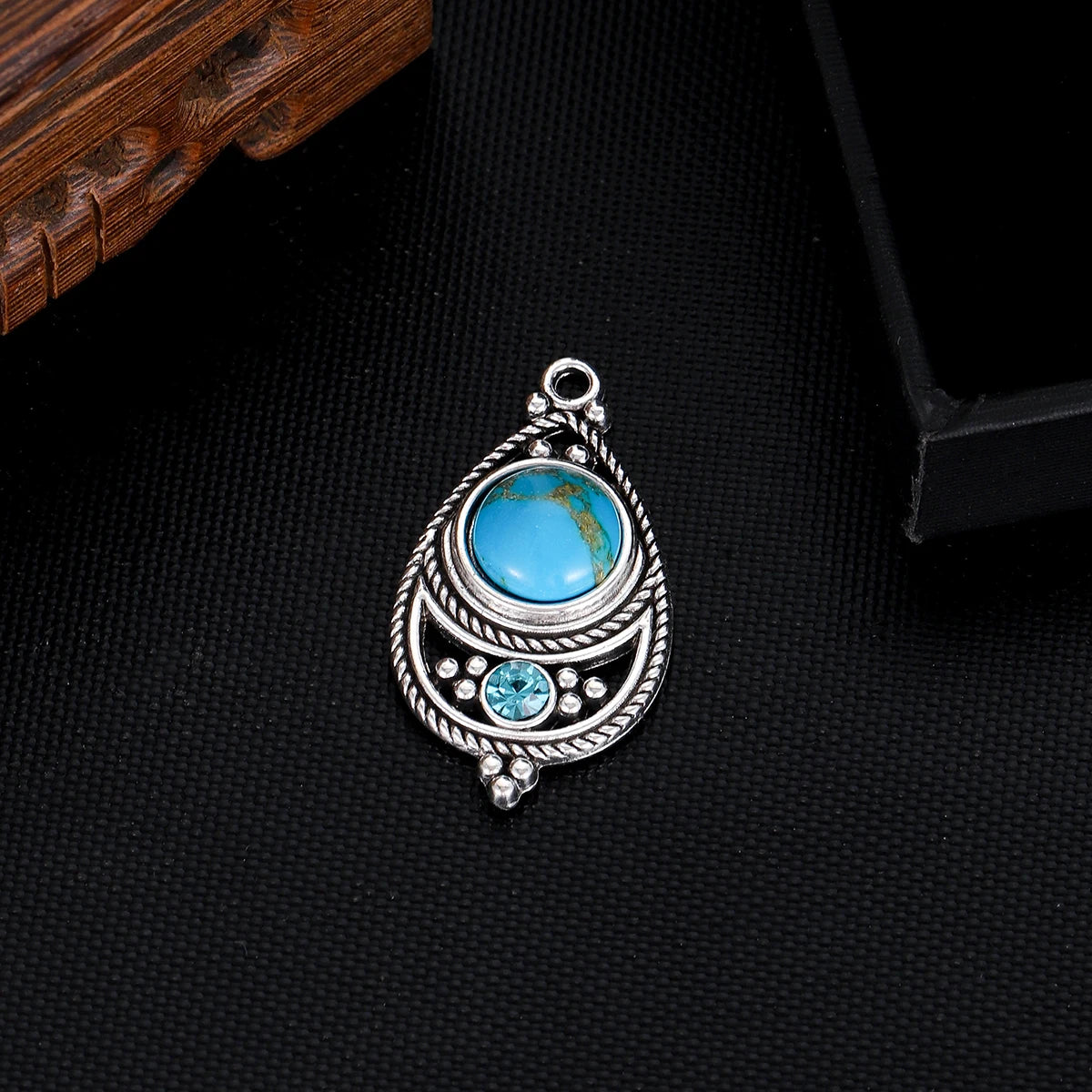 Boho Natural Stone Crystal Geometric Pendant Charms Pendants Earring Necklace Diy Women Jewelry Making Accessories
