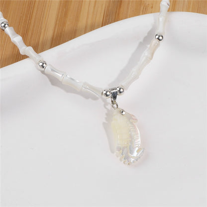 White Shell Necklace Summer Natural Mother of Pearl Shell Pendant Necklace for Women Heart Leaf Chokers Female Jewelry Boho Gift