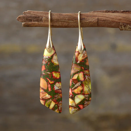 Emperor Stone Geometric Drop Earrings