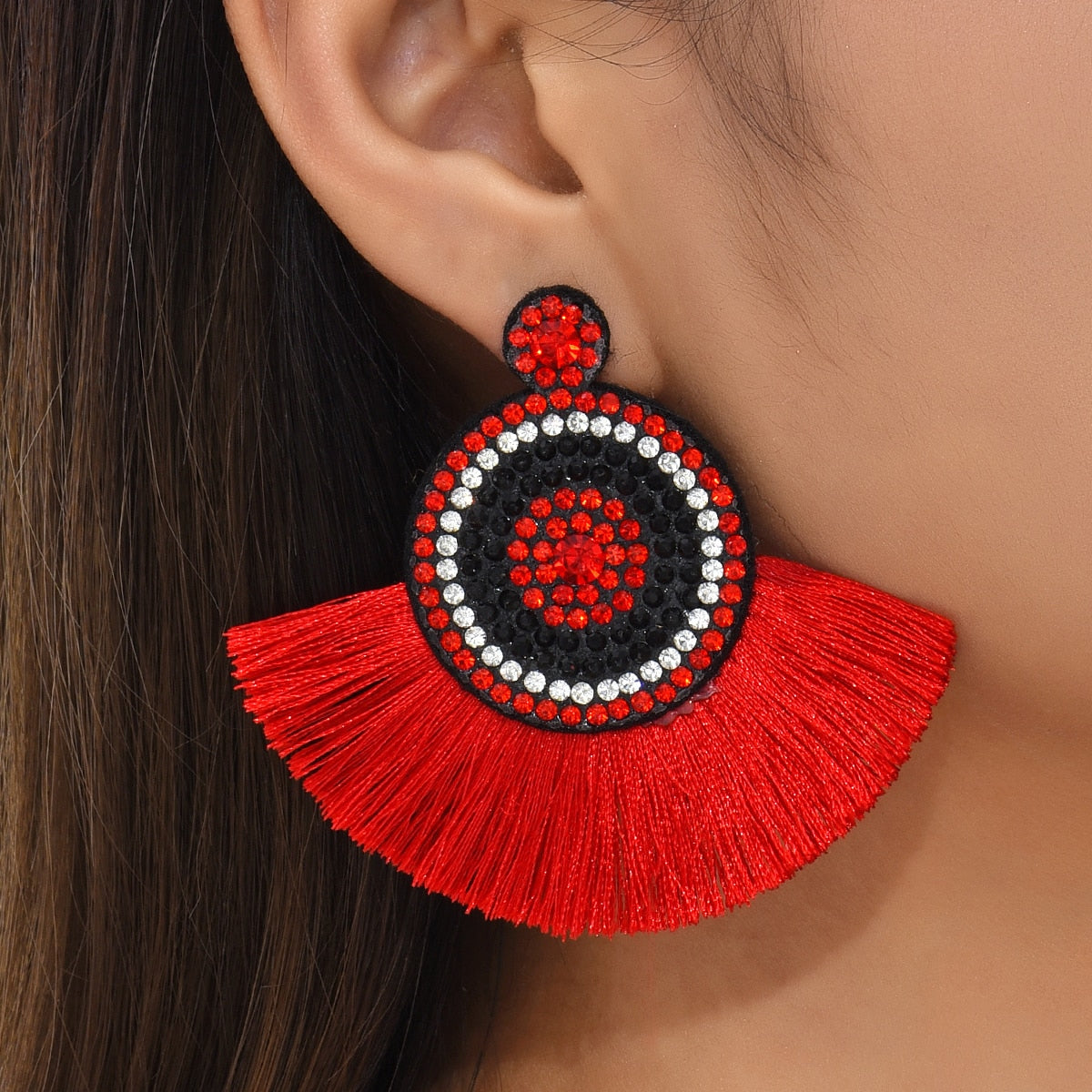 AYAYOO Fashion Bohemia Long Tassel Earrings Ethnic Big Drop Earrings for Women Statement Dangle Earring Girls Fashion Jewelry - Charlie Dolly