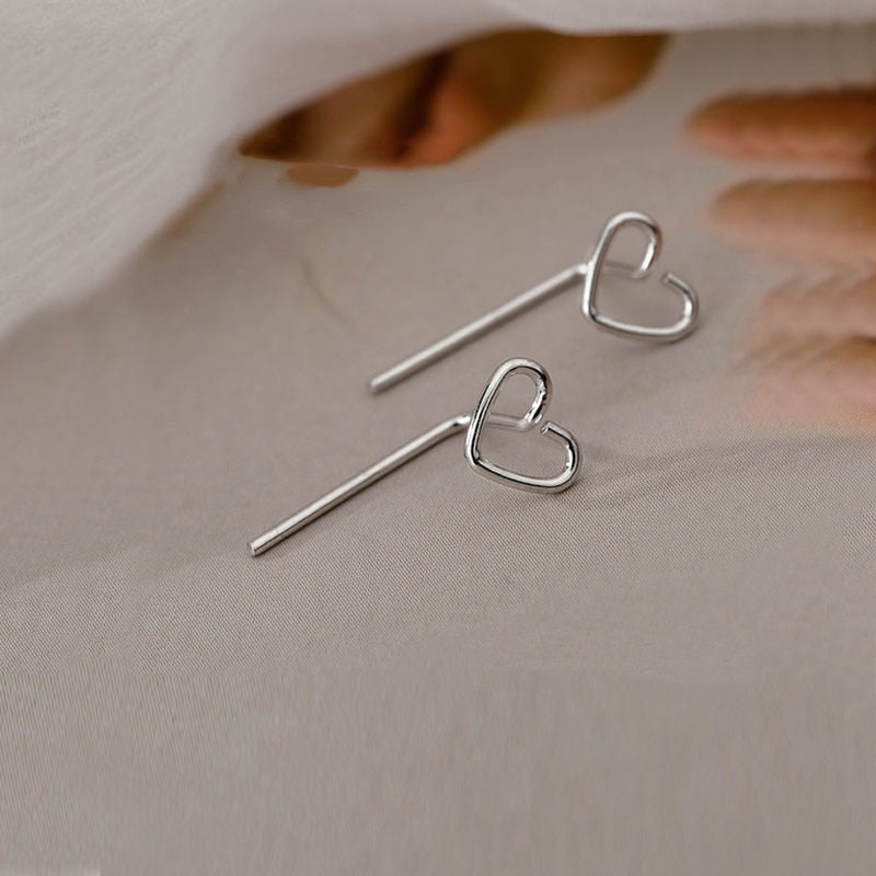 Engagement Enamel Cute Heart Stud Earrings for Women Girls Rose Gold Color Summer jewelry Black Earring Wedding Jewelry Gifts - Charlie Dolly