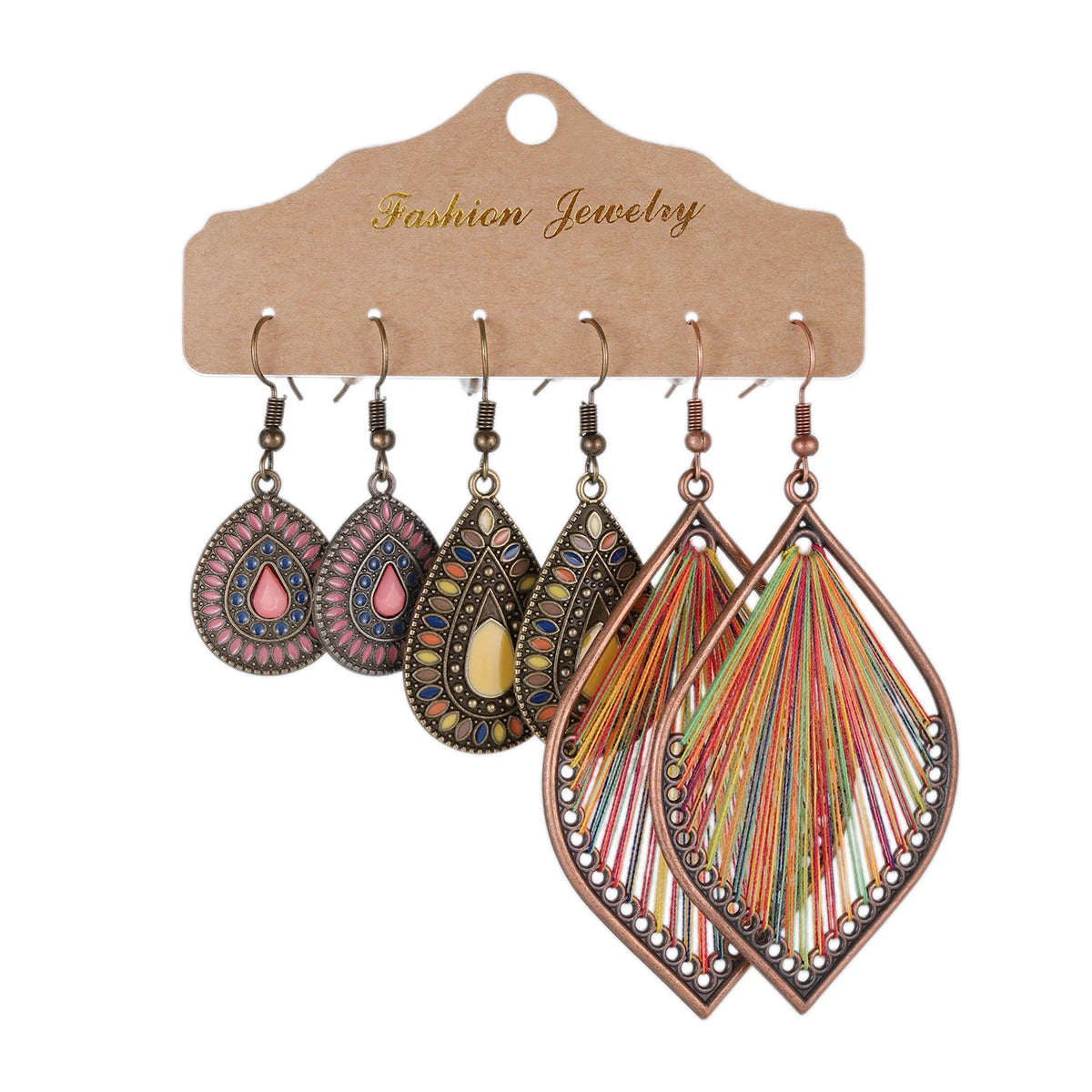 Boho Ethnic Dangle/Round Earrings For Women Vintage Fashion 2024 Earrings Sets Pendientes Earring Unusual Pendant Jewelry Female
