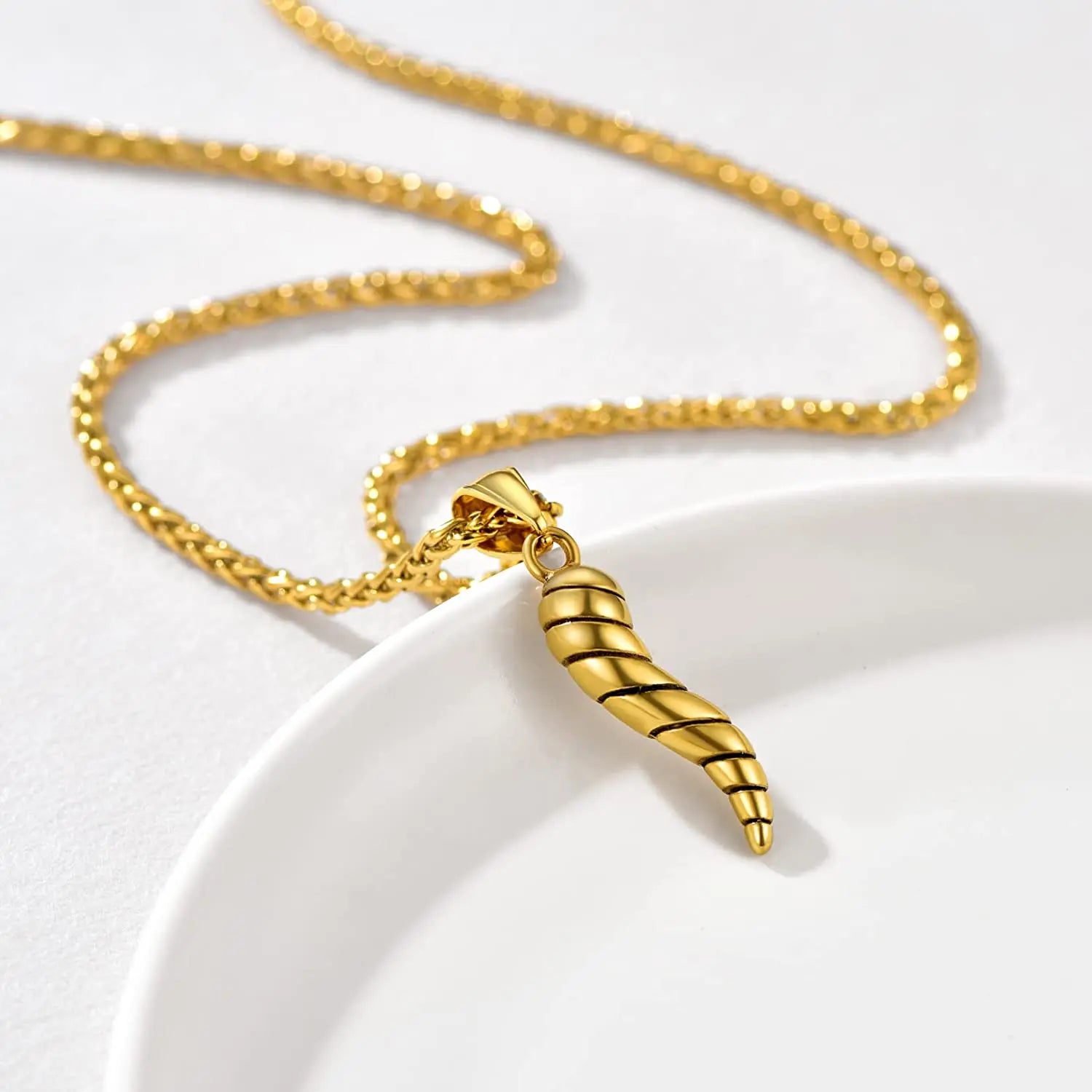 U7 Italian Horn Necklace Amulet Protection Charm Pepper Pendant Chili Cornicello for Men Women - Charlie Dolly