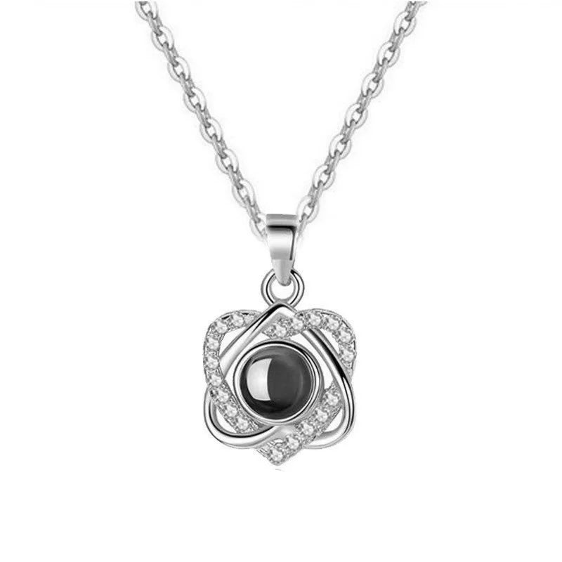 Projection Necklace 100 Languages I Love You Pendant Necklaces For Lover Girlfriend 2026 Creative Couple Romantic Jewelry Gifts