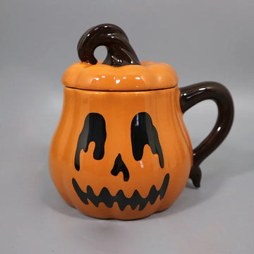 Halloween Pumpkin Cup 350ML Ceramic Mug Family with Pumpkin Imps Shape Coffee Cup