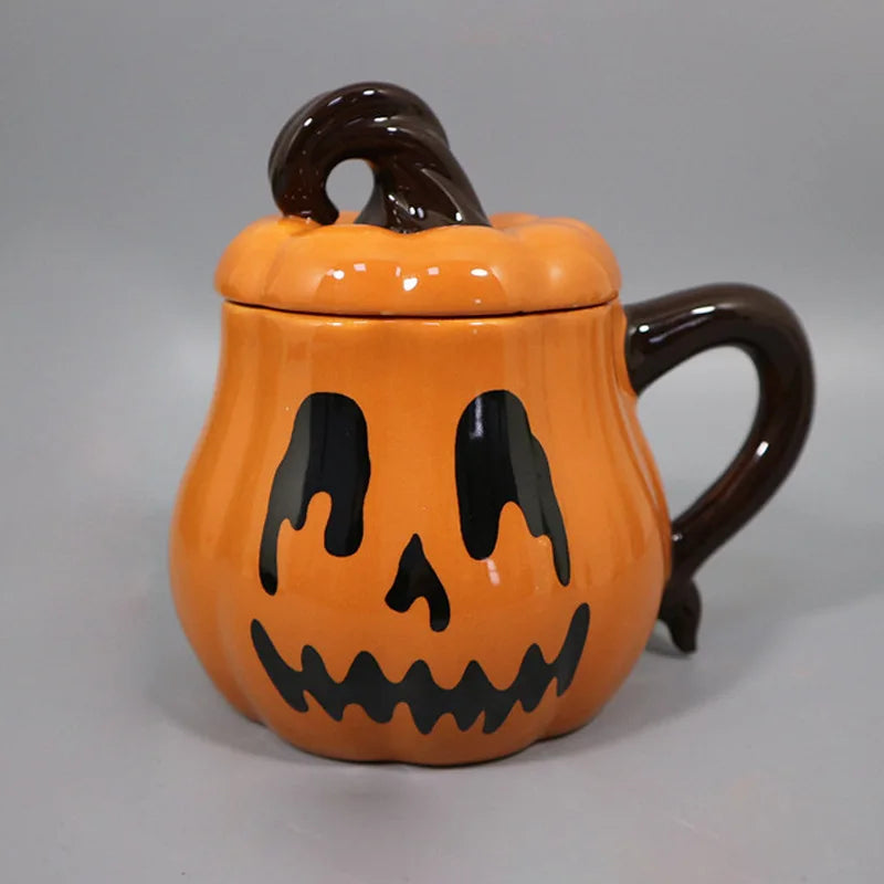 Halloween Pumpkin Cup 350ML Ceramic Mug Family with Pumpkin Imps Shape Coffee Cup - Charlie Dolly