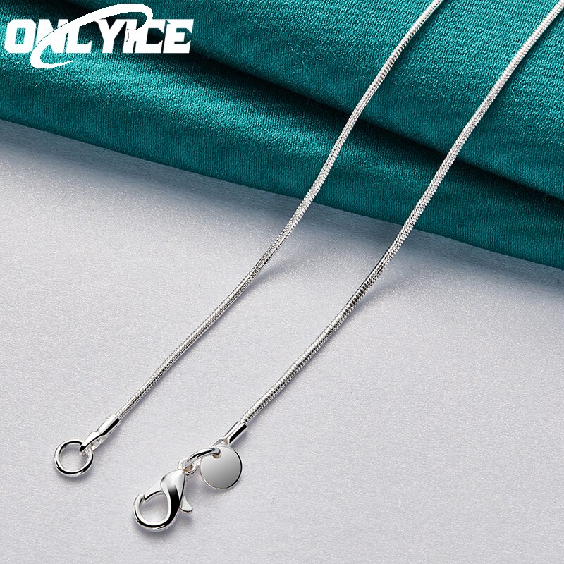 Hot New 925 Sterling Silver 18 Inch Snake Chain Circle Rectangle Pendant Necklace For Women Wedding Fashion Party Jewelry Gift - Charlie Dolly