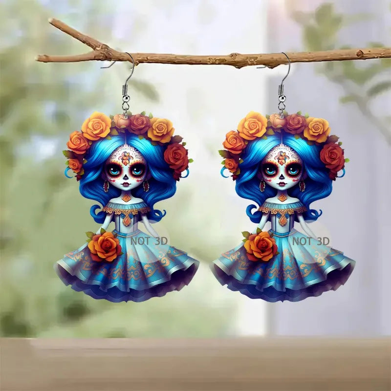 Fashion Acrylic Gothic Earrings Halloween & Day of the Dead Gifts Unique Fashion Accessories Suitable for Personality - Charlie Dolly