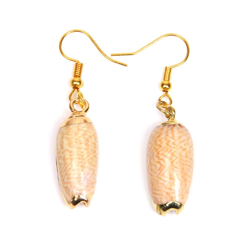New In Natural Shell Sea Scallop Drop Earrings Boho Shell Drop Earrings for Women Femal Sea Beach Earrings Summer Jewelry Gifts