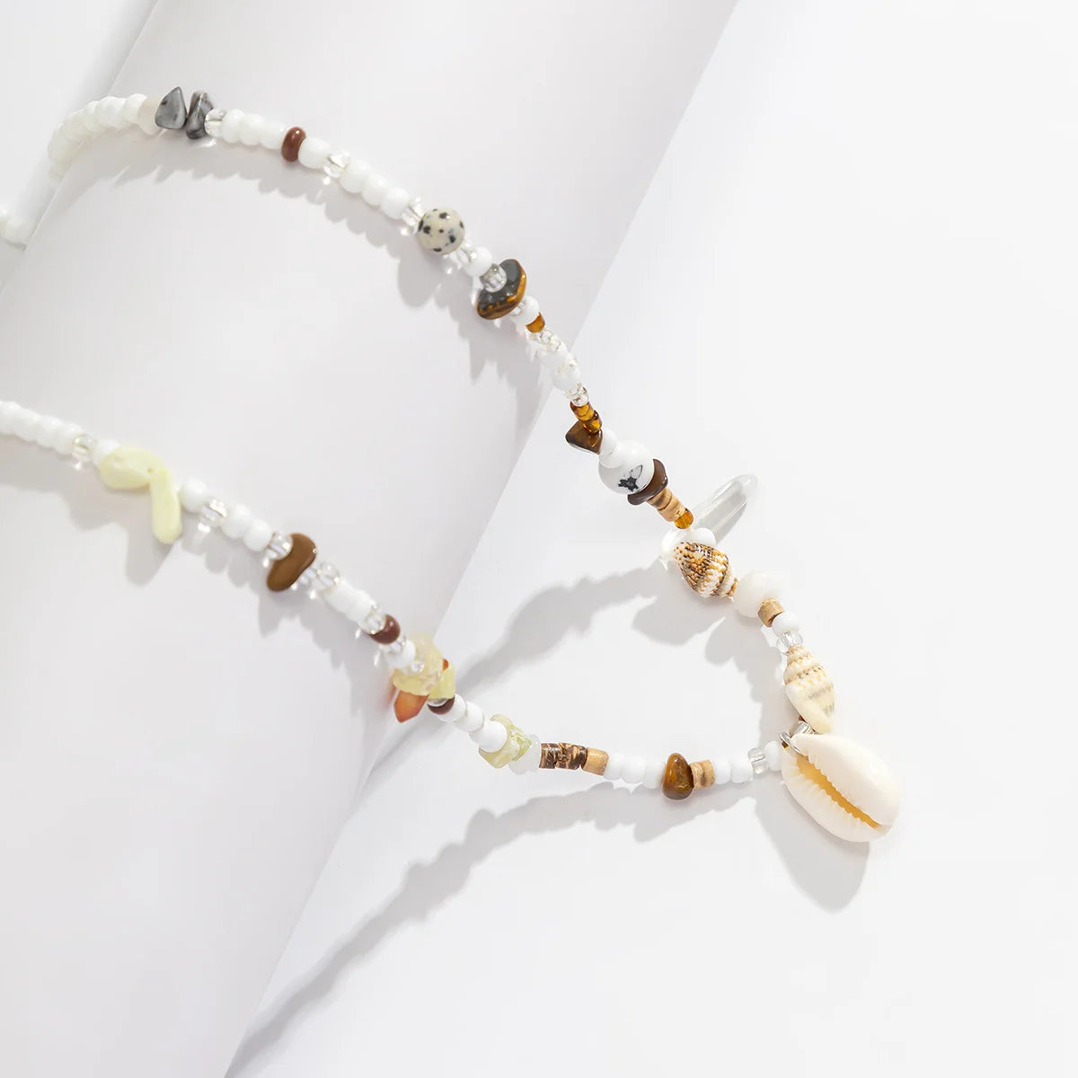 Salircon Boho Acrylic Shell Pendant Waist Chain Ethnic Style Mixed Seed Beads Beaded Belly Chain Summer Beach Women Body Jewelry