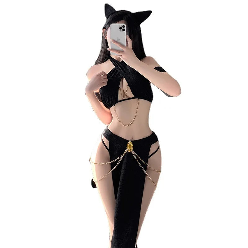 Egyptian Queen Dress Up Clothes Cat Ear Girl Uniform Sexy Lingerie Hal Charlie Dolly Egyptian Queen Dress Up Clothes Cat Ear Girl Uniform Sexy Lingerie Hal Charlie Dolly