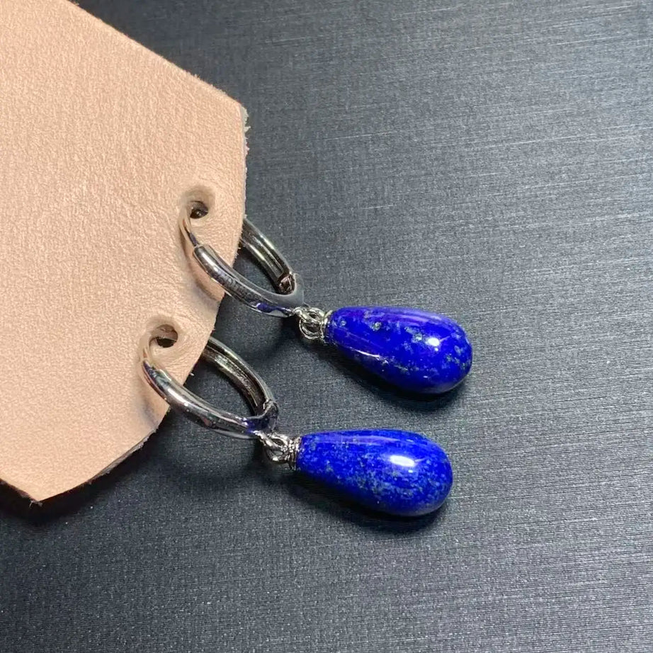 Natural lapis lazuli Stud Earrings For Women Real stainless steel Vintage Femme Gift Prevent Allergy Fine Jewelry - Charlie Dolly