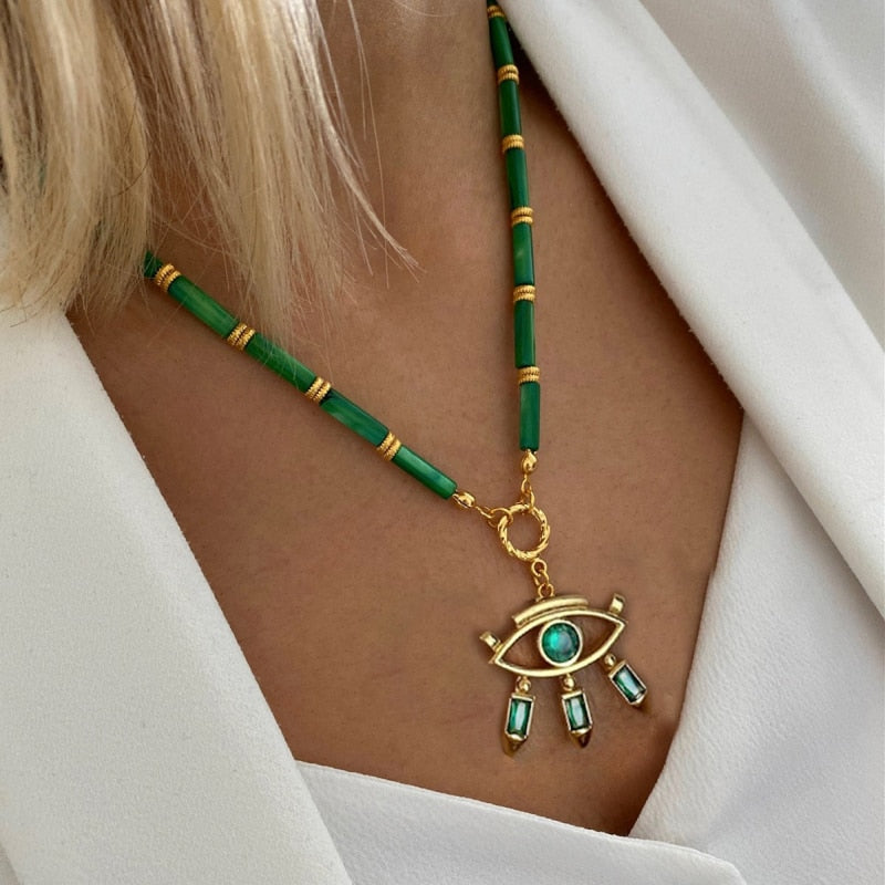 boho Ocean kolye Sonsuzluk Mineli Göz Kolye Sea Shell Conch pendants charms Necklace Sexy collier de perles Gift Accessories - Charlie Dolly