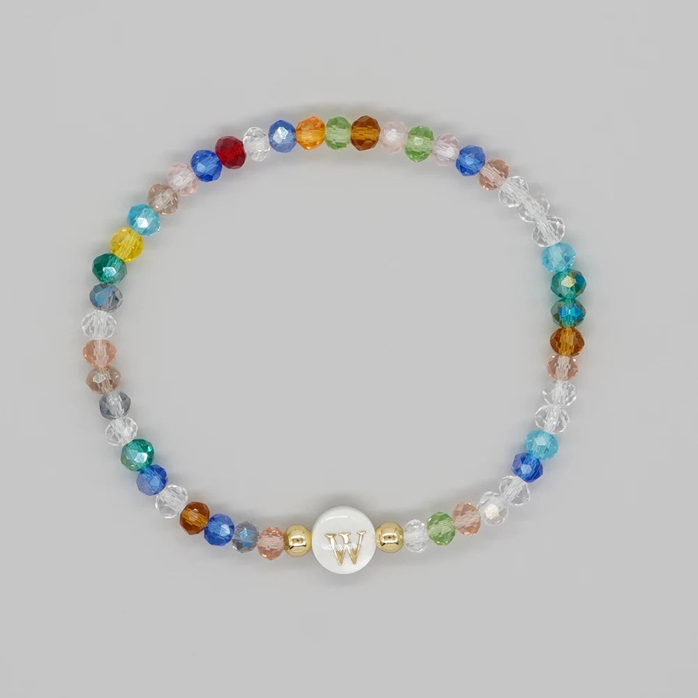 Go2Boho Crystal Shell Letter A-Z Bracelets for Women Boho Summer Beach Lucky Fashion Trend Jewelry Accessories Surprise Gifts