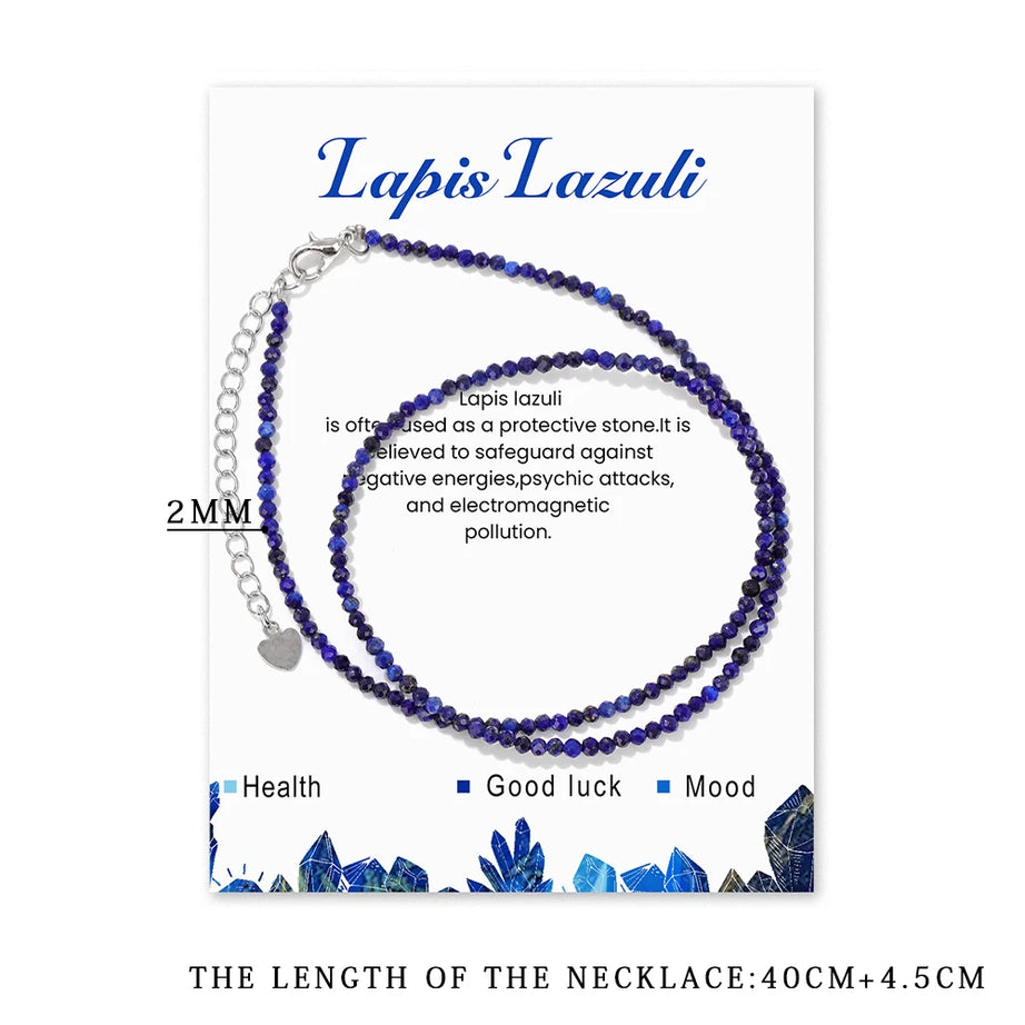 2mm Gemstone Beaded Boho Necklace