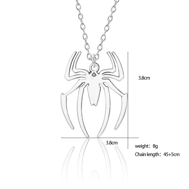 1Pc Retro Spider Necklace Punk Gothic Insect Pendant Keychain Trendy Charm DIY Jewelry Halloween Birthday Party Gift 2024 - Charlie Dolly