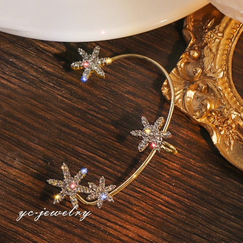 Shining Zircon Butterfly Ear Cuff Earrings for Women Girls Fashion 1pc Non Piercing Ear Clip Ear-hook Party Wedding Jewelry Gift - Charlie Dolly