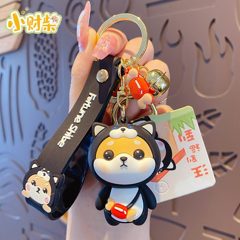 Cute Tiger Rabbit Shiba Inu Doll Key Ring Cartoon Zodiac Shiba Inu Keychain Women Couple Kids Backpack Charm Key Chains Gifts - Charlie Dolly