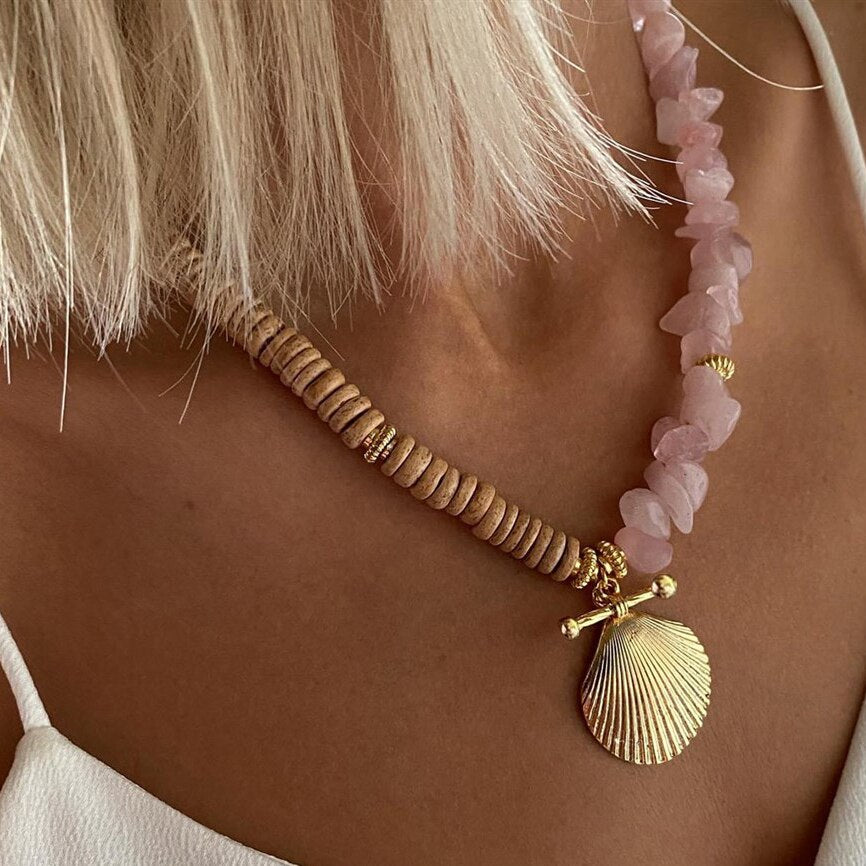 boho Ocean kolye Sonsuzluk Mineli Göz Kolye Sea Shell Conch pendants charms Necklace Sexy collier de perles Gift Accessories - Charlie Dolly