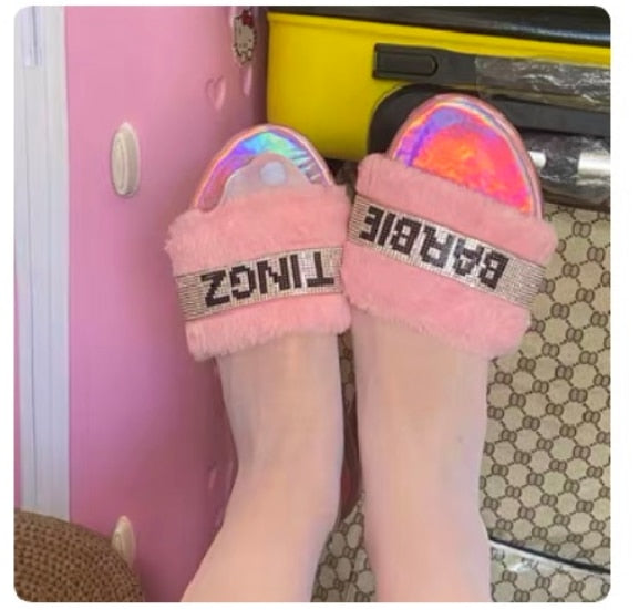 Barbie Slippers Y2K Girls Shoes Kawaii Cute Fashion Women Flip Flop Anime Flats Sandals Slippers All Match Shoes Female Gifts