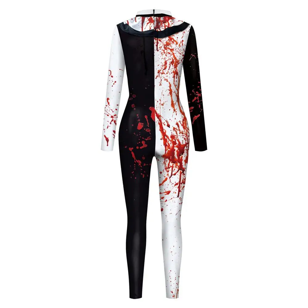 VIP FASHION Blood Clown Costume Adult Kid Halloween Suit Fancy Family Matching Suit Zentai Bodysuit Movie Scary Cosplay Jumpsuit - Charlie Dolly