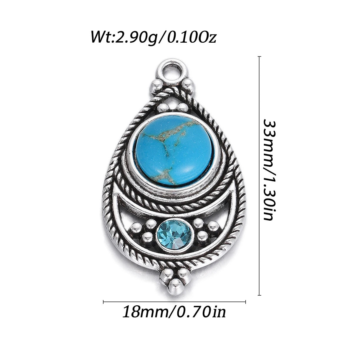Boho Natural Stone Crystal Geometric Pendant Charms Pendants Earring Necklace Diy Women Jewelry Making Accessories